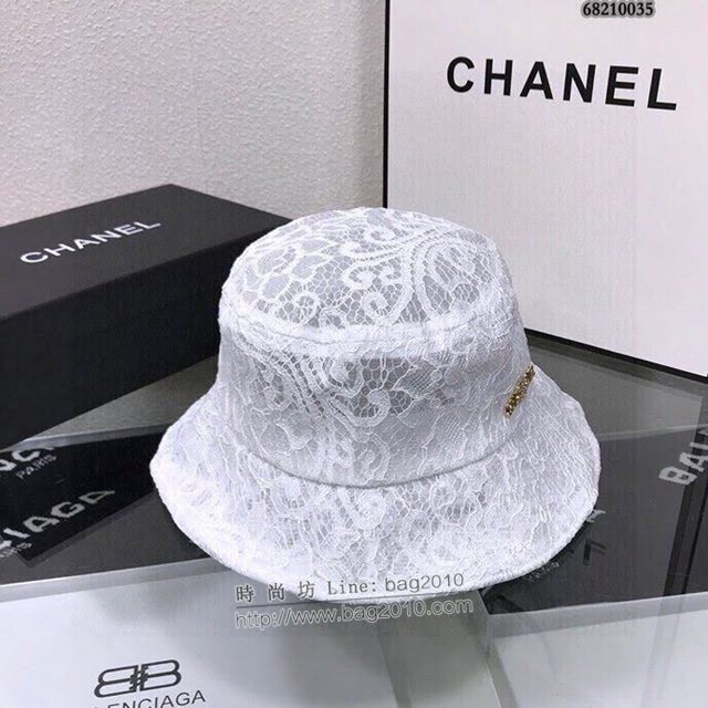 Chanel女士帽子 香奈兒春夏蕾絲漁夫帽遮陽帽 68210035  mm1057